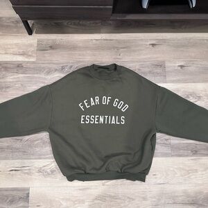 Fear of God Essentials Olive Green Sweater